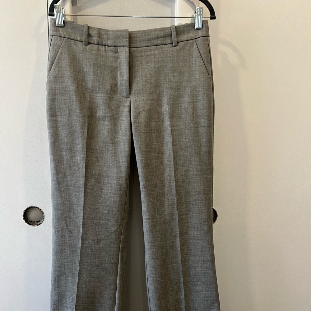 Grey Wool Straight Leg Work Pants